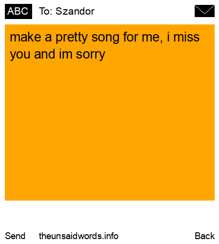 unsent message to Szandor 