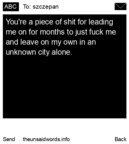 unsent message to szczepan