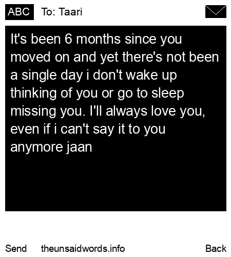 unsent message to Taari