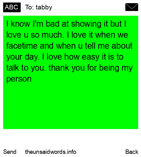 unsent message to tabby