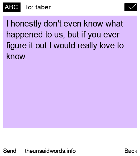 unsent message to taber