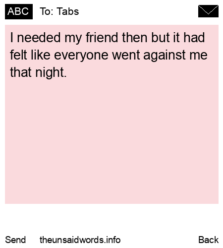 unsent message to Tabs
