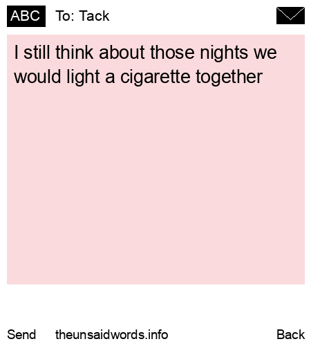 unsent message to Tack
