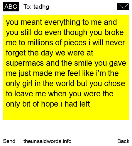 unsent message to tadhg