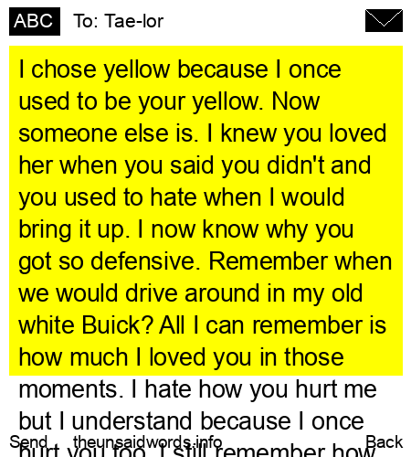 unsent message to Tae-lor
