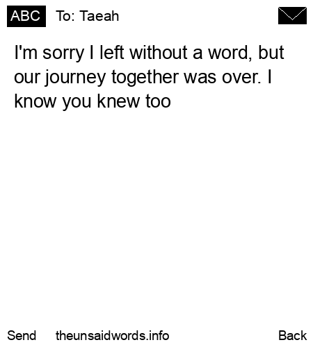unsent message to Taeah