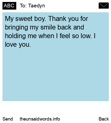 unsent message to Taedyn
