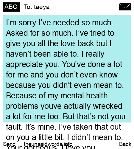 unsent message to taeya