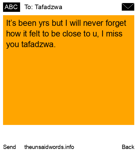 unsent message to Tafadzwa