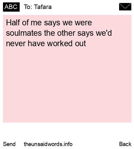 unsent message to Tafara