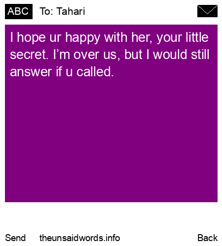unsent message to Tahari