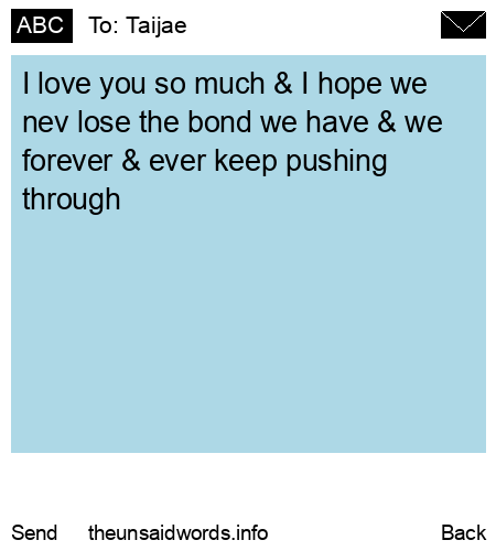 unsent message to Taijae 