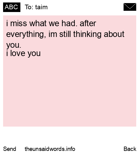 unsent message to taim