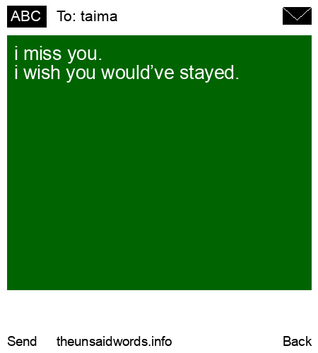 unsent message to taima 