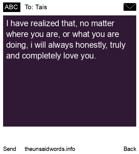 unsent message to Tais