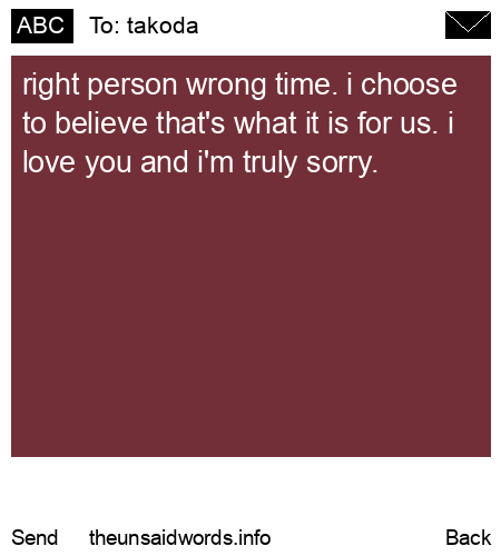 unsent message to takoda