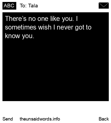 unsent message to Tala
