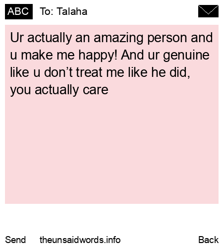unsent message to Talaha