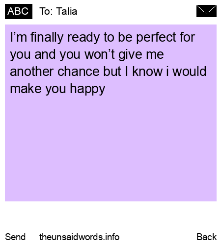 unsent message to Talia