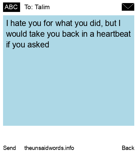 unsent message to Talim
