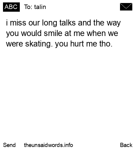 unsent message to talin 
