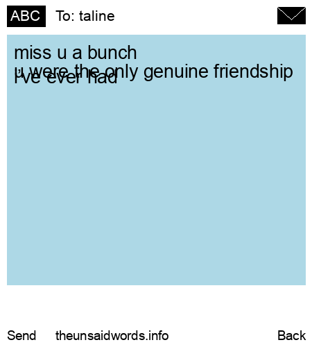 unsent message to taline