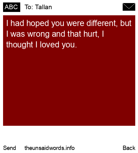 unsent message to Tallan