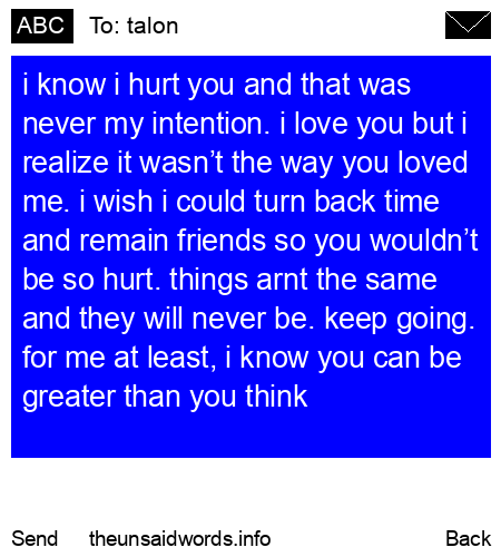 unsent message to talon