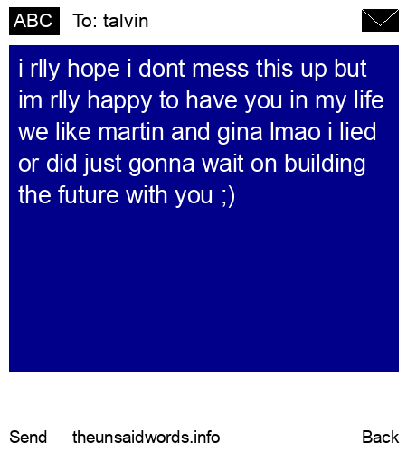 unsent message to talvin