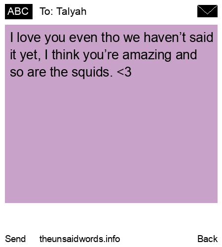 unsent message to Talyah