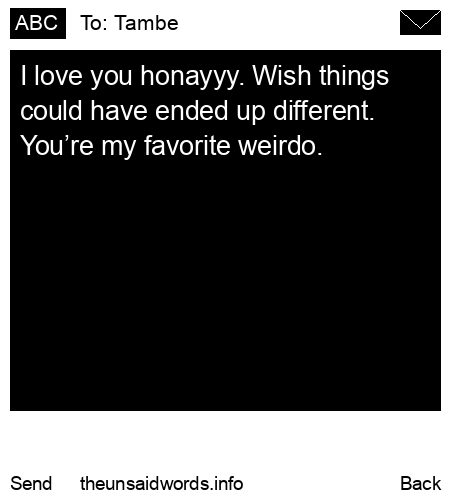 unsent message to Tambe