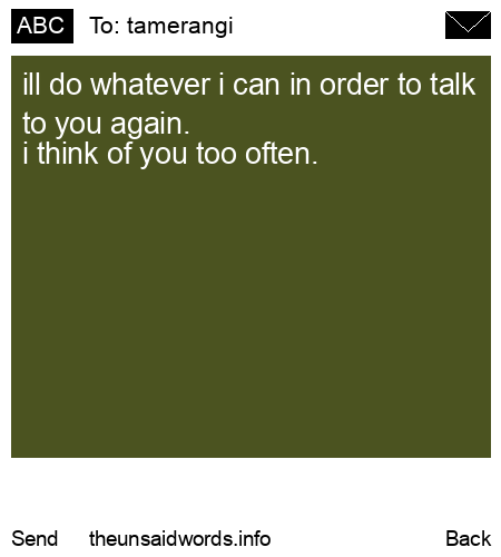 unsent message to tamerangi 