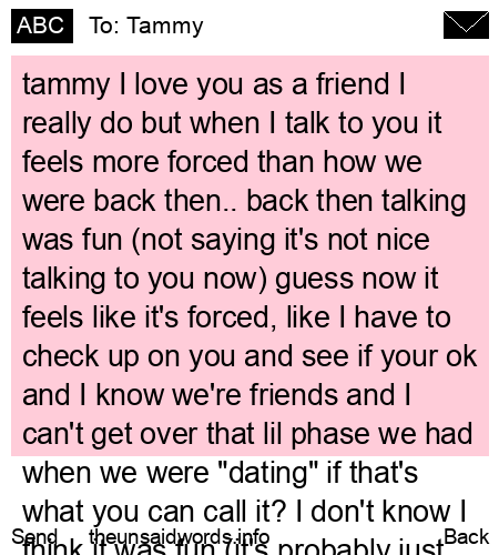 unsent message to Tammy