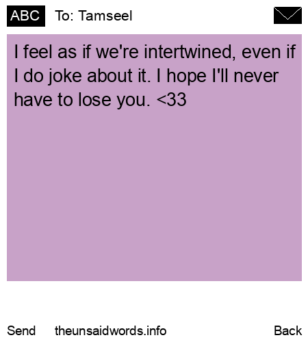 unsent message to Tamseel