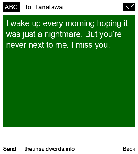 unsent message to Tanatswa