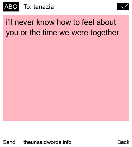 unsent message to tanazia
