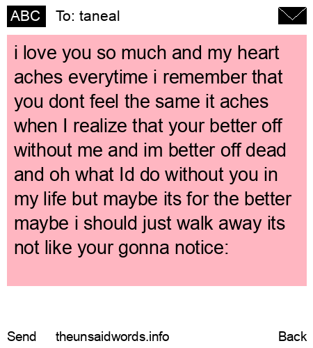 unsent message to taneal