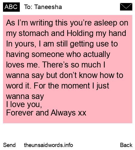 unsent message to Taneesha