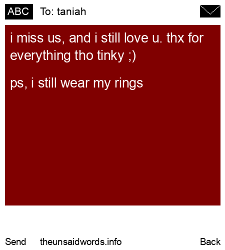 unsent message to taniah
