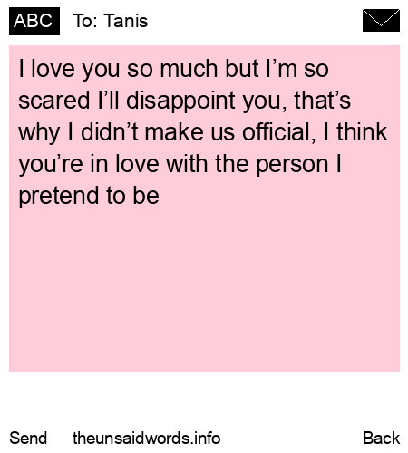 unsent message to Tanis