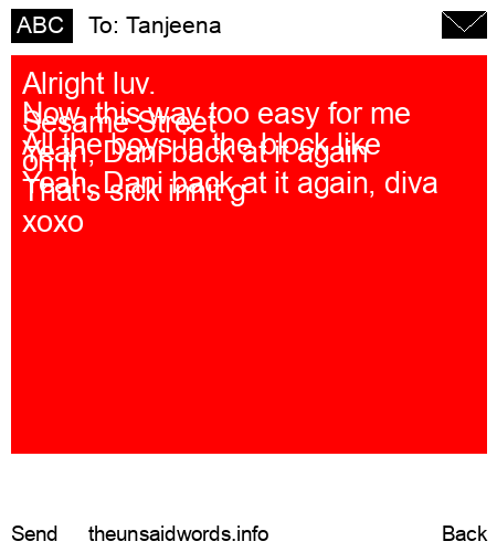 unsent message to Tanjeena