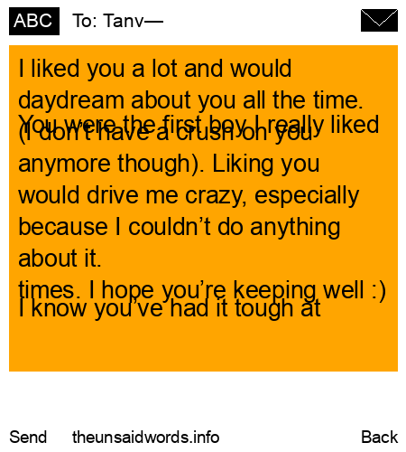unsent message to Tanv—