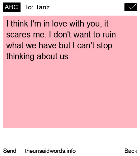 unsent message to Tanz
