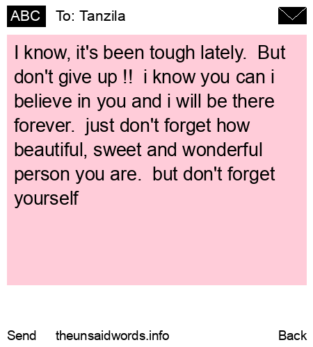 unsent message to Tanzila