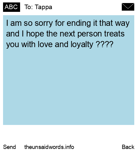 unsent message to Tappa