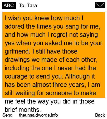 unsent message to Tara