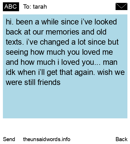unsent message to tarah