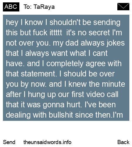 unsent message to TaRaya