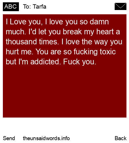 unsent message to Tarfa