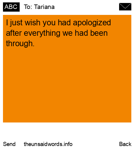 unsent message to Tariana